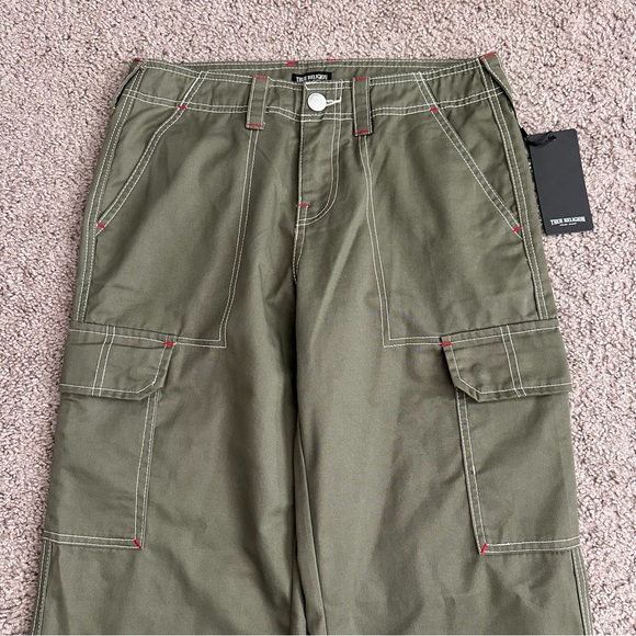 True Religion Military Single Needle Cargo Pant Kalamata Olive Womens 27 - Picture 14 of 15